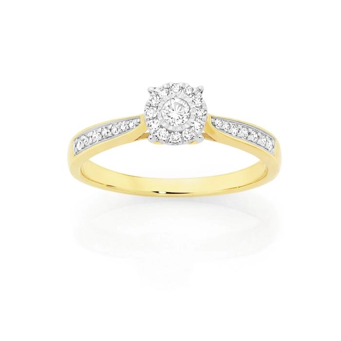 9ct Gold Diamond Engagement Ring