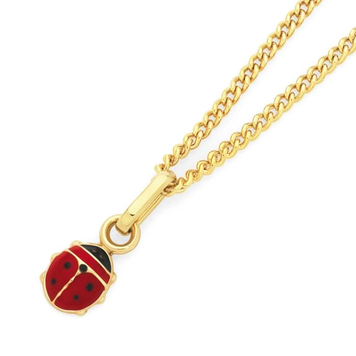 9ct Gold Enamel Ladybird Pendant