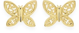 9ct Gold Filigree Butterfly Stud Earrings