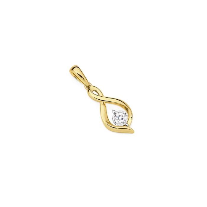 Alora 10ct Two Tone Gold 10 Points Lab Grown Diamond Loop Pendant