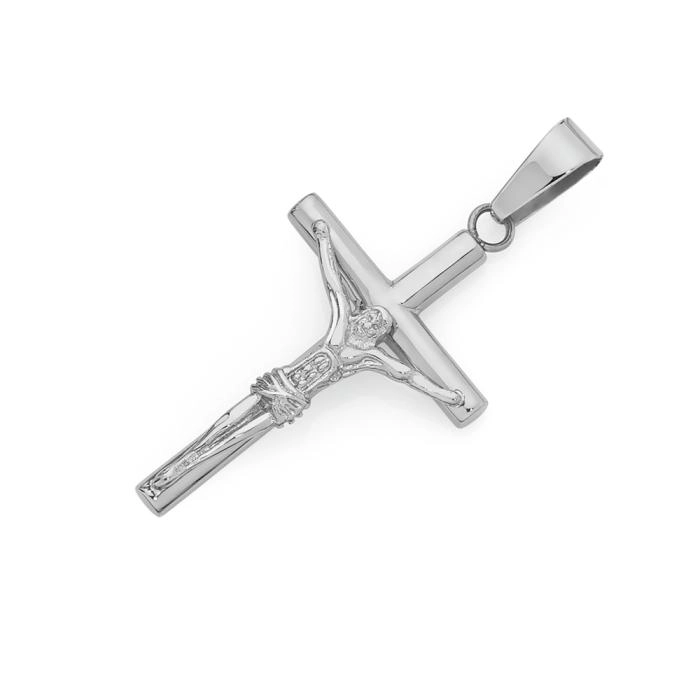 Stainless Steel Men's Crucifix With 55cm Ball Chain