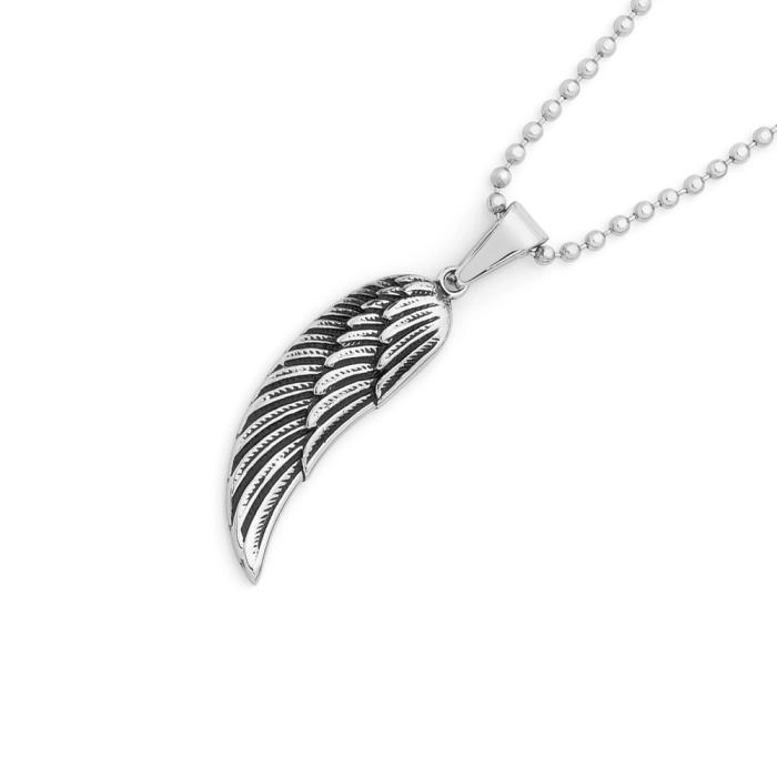 Stainless Steel Men's Mythical Angel Wing Pendant