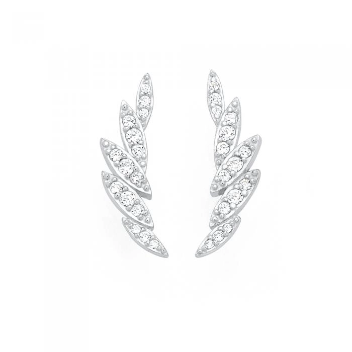 Sterling Silver Marquise Cubic Zirconia Earcurves