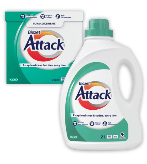 Biozet Attack Regular Laundry Liquid 2 Litre or Powder 2kg