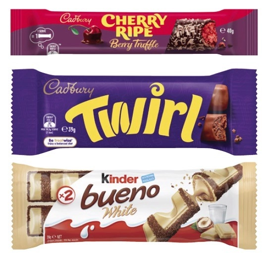 Cadbury Chocolate Bar 30g-55g or Kinder Bueno Bar 39g-43g