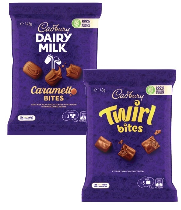 Cadbury or Europe Bites 120g-160g