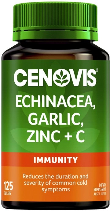 Cenovis Echinacea, Garlic, Zinc + C Tablets 125 Pack