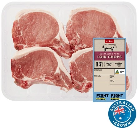 Coles Australian Pork Loin Chops Large Tray