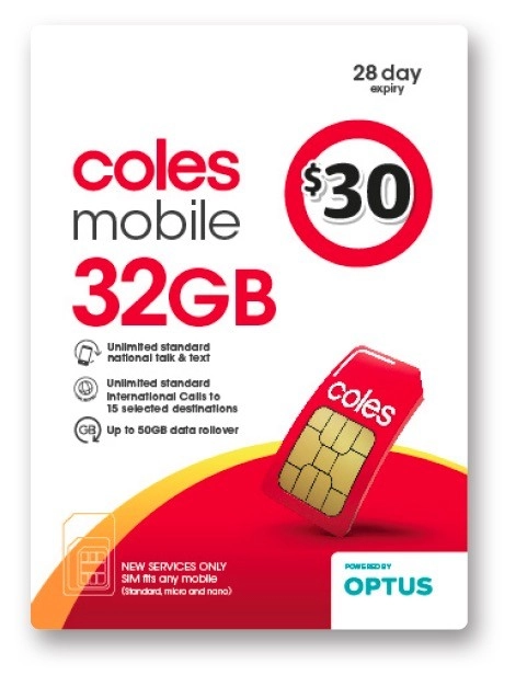 Coles Mobile $30 Prepaid SIM