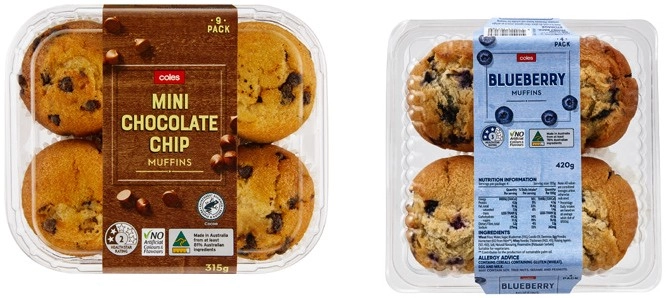 Coles Muffin 4 Pack or 9 Pack