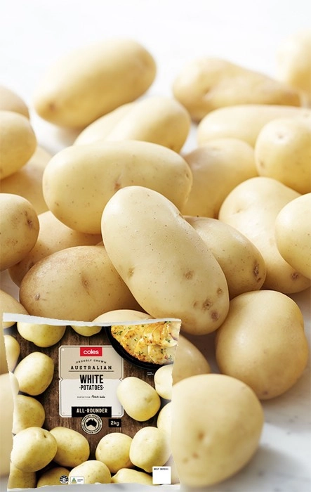 Coles South Australian Washed White Potatoes 2kg Bag