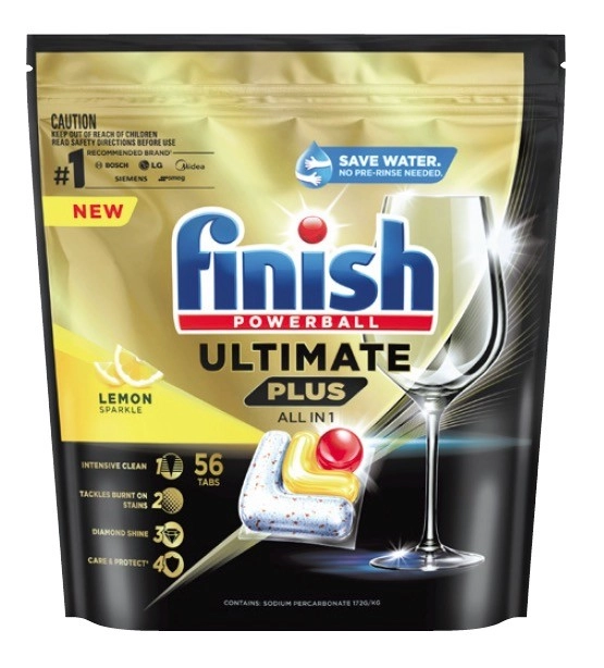 Finish Ultimate Plus All In 1 Dishwashing Tablets 56 Pack