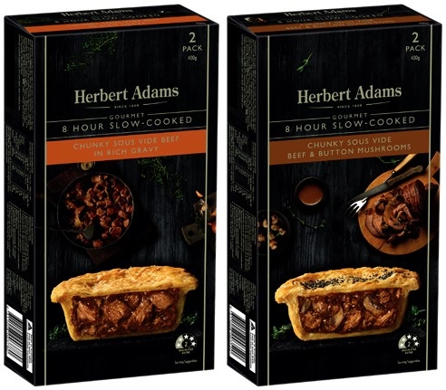 Herbert Adams Slow Cooked Beef Pies 2 Pack 400g-420g