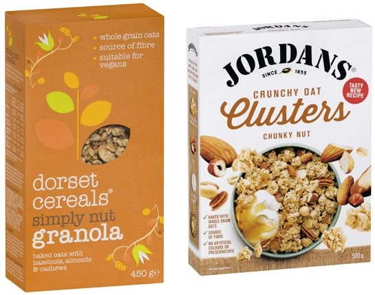 Jordans Granola or Oat Clusters 500g-750g or Dorset Granola or Muesli 450g