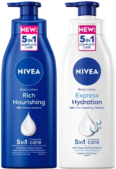 Nivea Express Hydration or Rich Nourishing Body Lotion 400mL