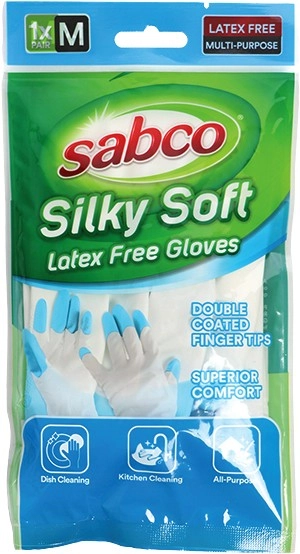 Sabco Silky Soft Latex Free Gloves Large or Medium 1 Pair