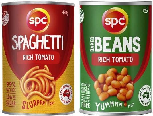 SPC Baked Beans or Spaghetti 420g-425g