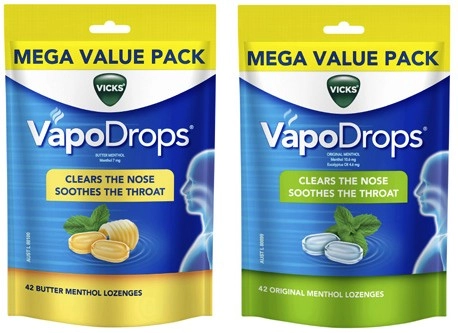 Vicks VapoDrops Menthol Lozenges 42 Pack^