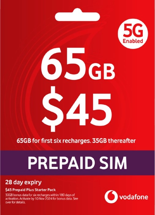 Vodafone $45 Prepaid Plus Starter Pack