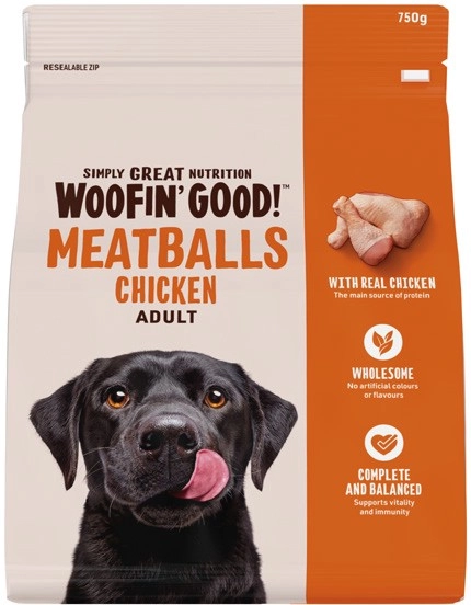 Woofin' Good Meatballs Dog Food 750g