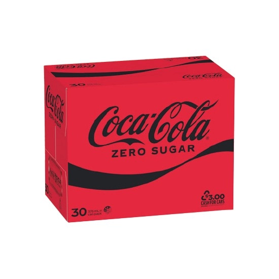 Coca-Cola Classic, Diet or Zero Sugar Soft Drink Varieties 30 x 375ml