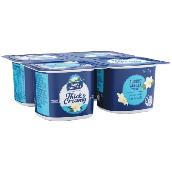 Dairy Farmers Thick & Creamy Yoghurt 4 x 110g – From the Fridge