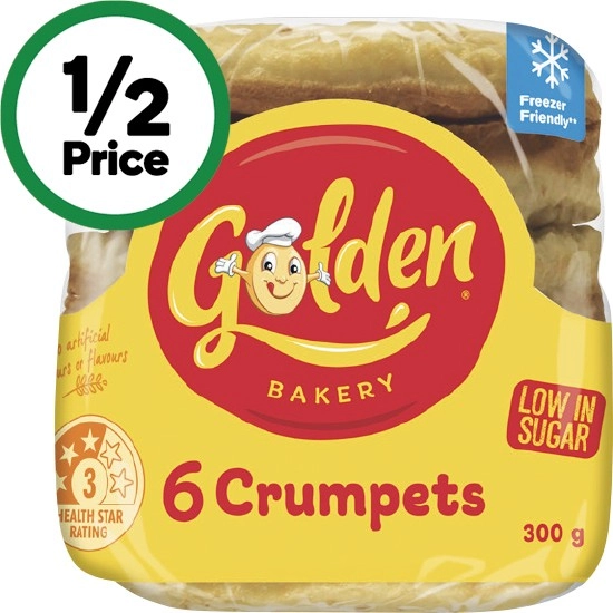 Golden Crumpet Rounds Pk 6