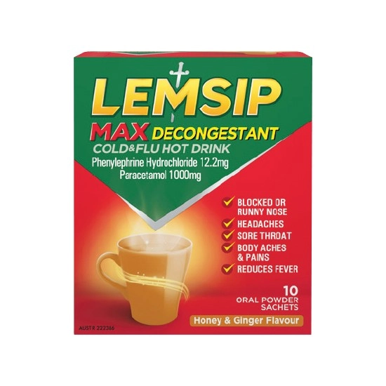 Lemsip Max with Decongestant Pk 10~