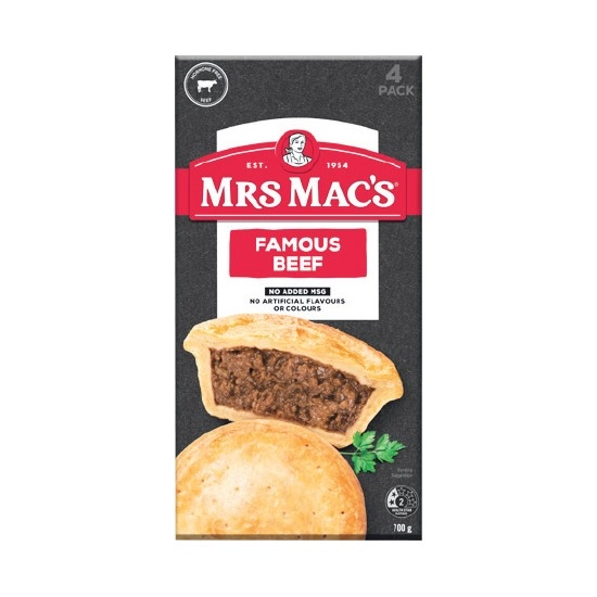 Mrs Mac’s Pies or Sausage Rolls 700-760g Pk 4