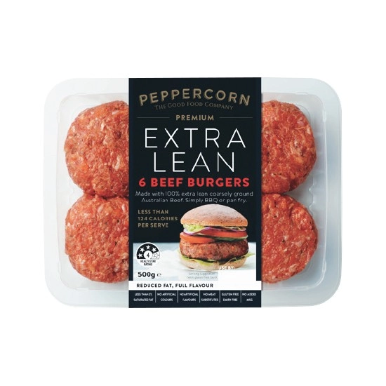 Peppercorn Extra Lean Beef Burger or Sausage Varieties 450-500g