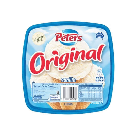 Peters Ice Cream Original 4 Litre – From the Freezer