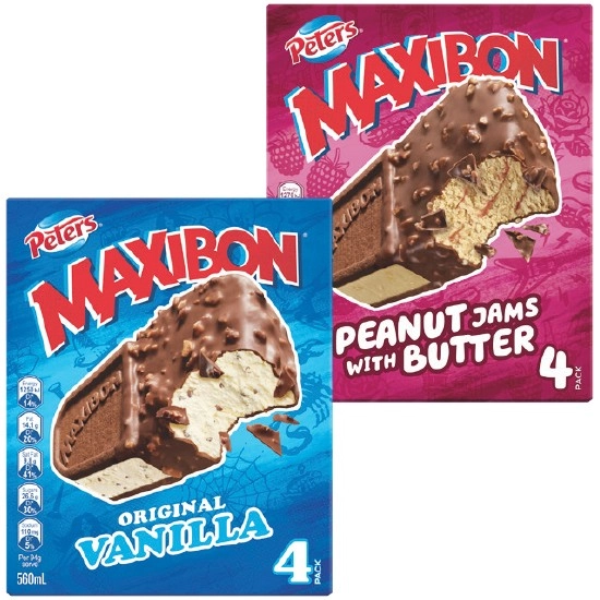 Peters Maxibon 560ml Pk 4 – From the Freezer