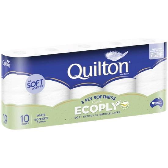 Quilton Eco 3-Ply Toilet Tissue Pk 10