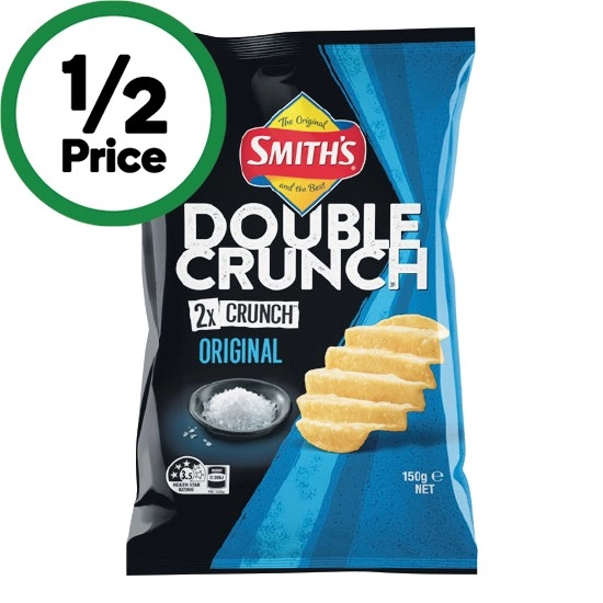 Smith’s Double Crunch, Baked or Crinkle Cut Chips 130-170g