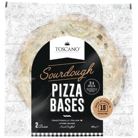 Toscano Sourdough Pizza Base Pk 2