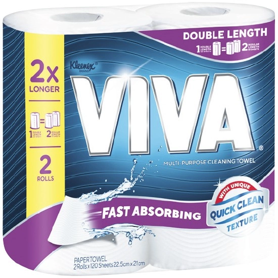 Viva Double Length Paper Towel Pk 2