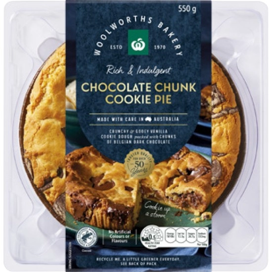 Woolworths Choc Chunk Cookie Pie 550g