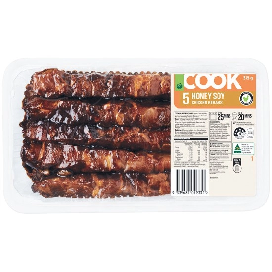 Woolworths COOK Marinated Kebabs 375g with RSPCA Approved Chicken