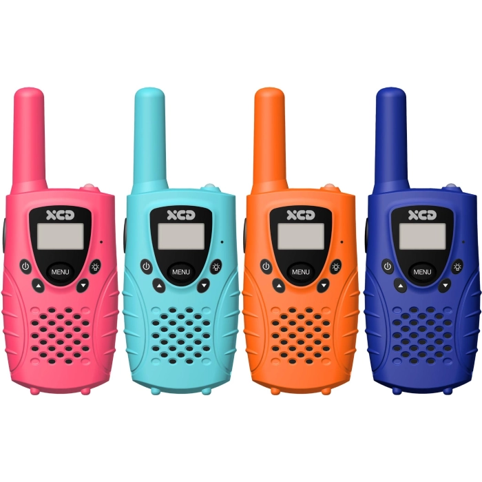 XCD 0.5W UHF CB Handheld Radio 4 Pack (Pink/Cyan/Orange/Blue)