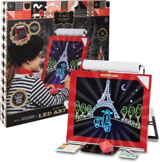 FAO Schwarz 3-in-1 Toy Easel Tabletop LED