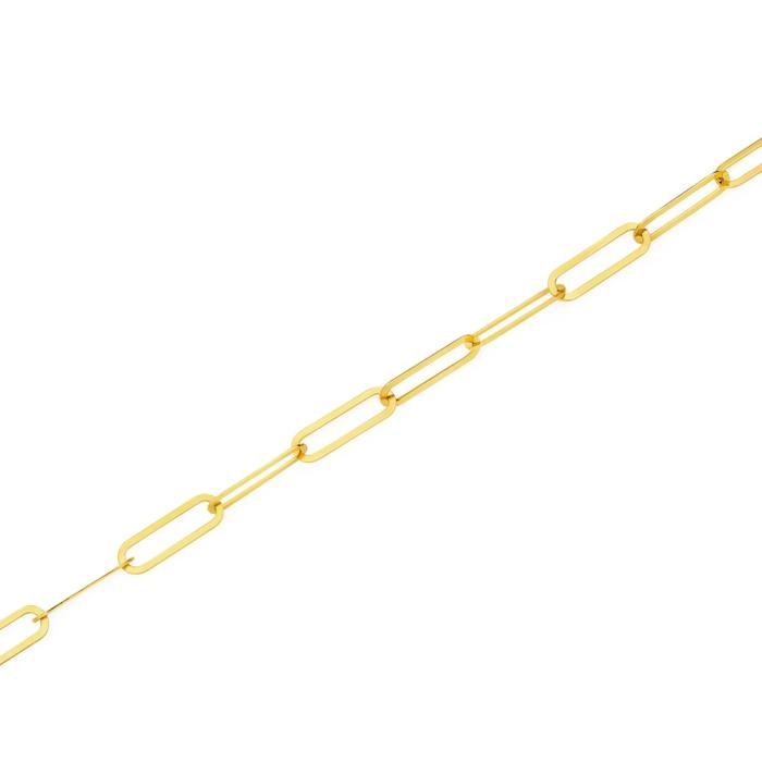 9ct Gold 19cm Flat Paperclip Bracelet