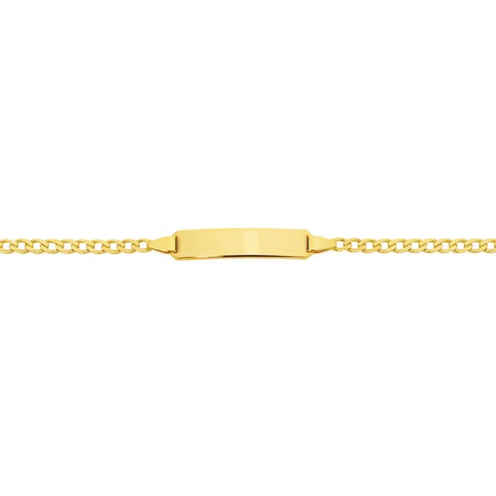 9ct Gold 19cm Solid Curb Identity Bracelet