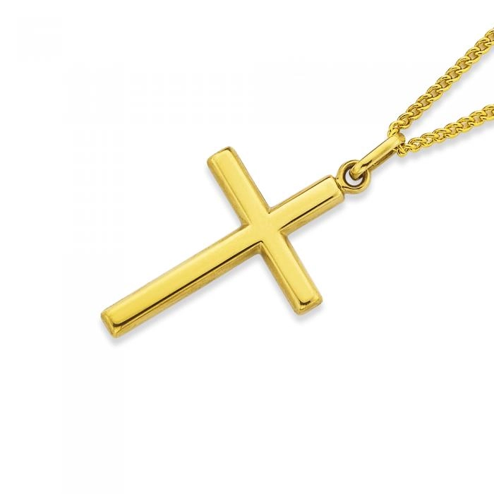 9ct Gold 22mm Plain Cross Pendant