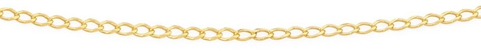 9ct Gold 42cm Diamond Cut Open Curb Chain