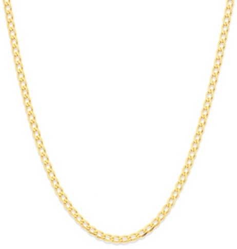 9ct Gold 45cm Solid Curb Chain