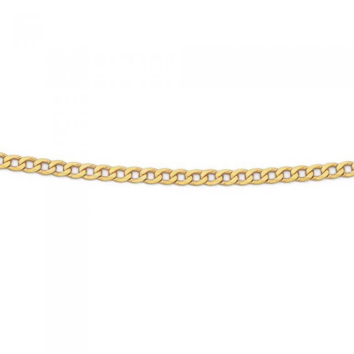 9ct Gold 50cm Solid Flat Curb Chain