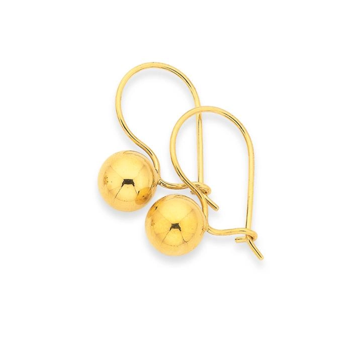 9ct Gold 6mm Euroball Earrings