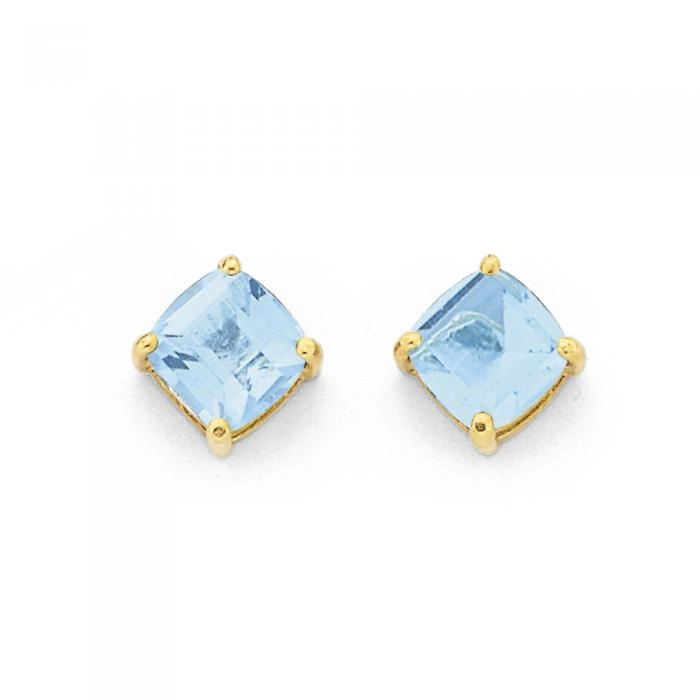 9ct Gold Blue Topaz Studs