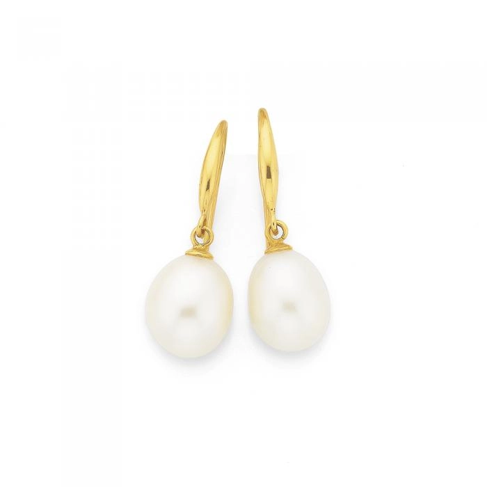 9ct Gold Cultured Fresh Water Pearl Earrings