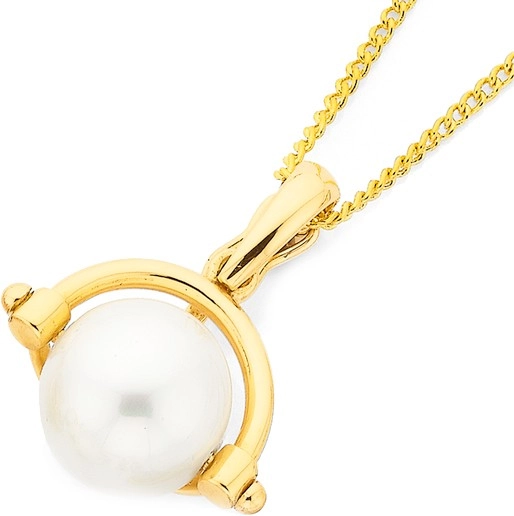 9ct Gold Cultured Freshwater Pearl Spinner Enhancer Pendant